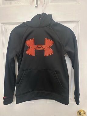Under Armour Black Hoodie with Red Logo - Kids
